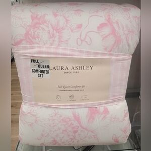 LAURA ASHLEY Pink Bow  Cotton Comforter Set